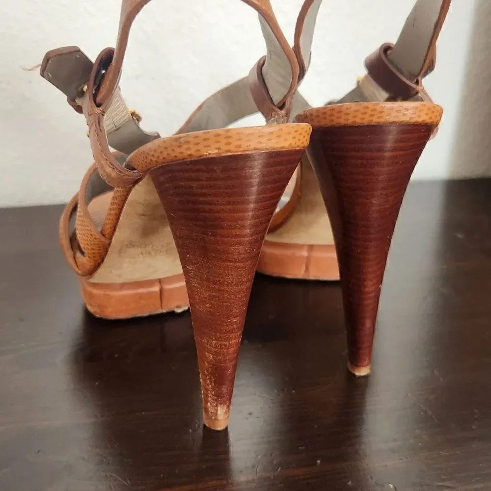 Marc By Marc Jacobs Strappy Platform Tan Sandals Size 6.5